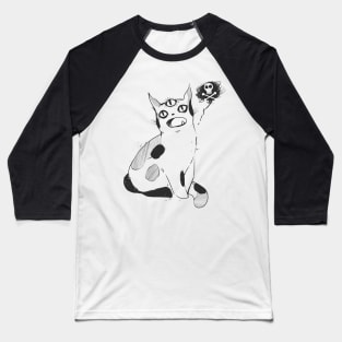 Strange Cat With Third Eye Baseball T-Shirt